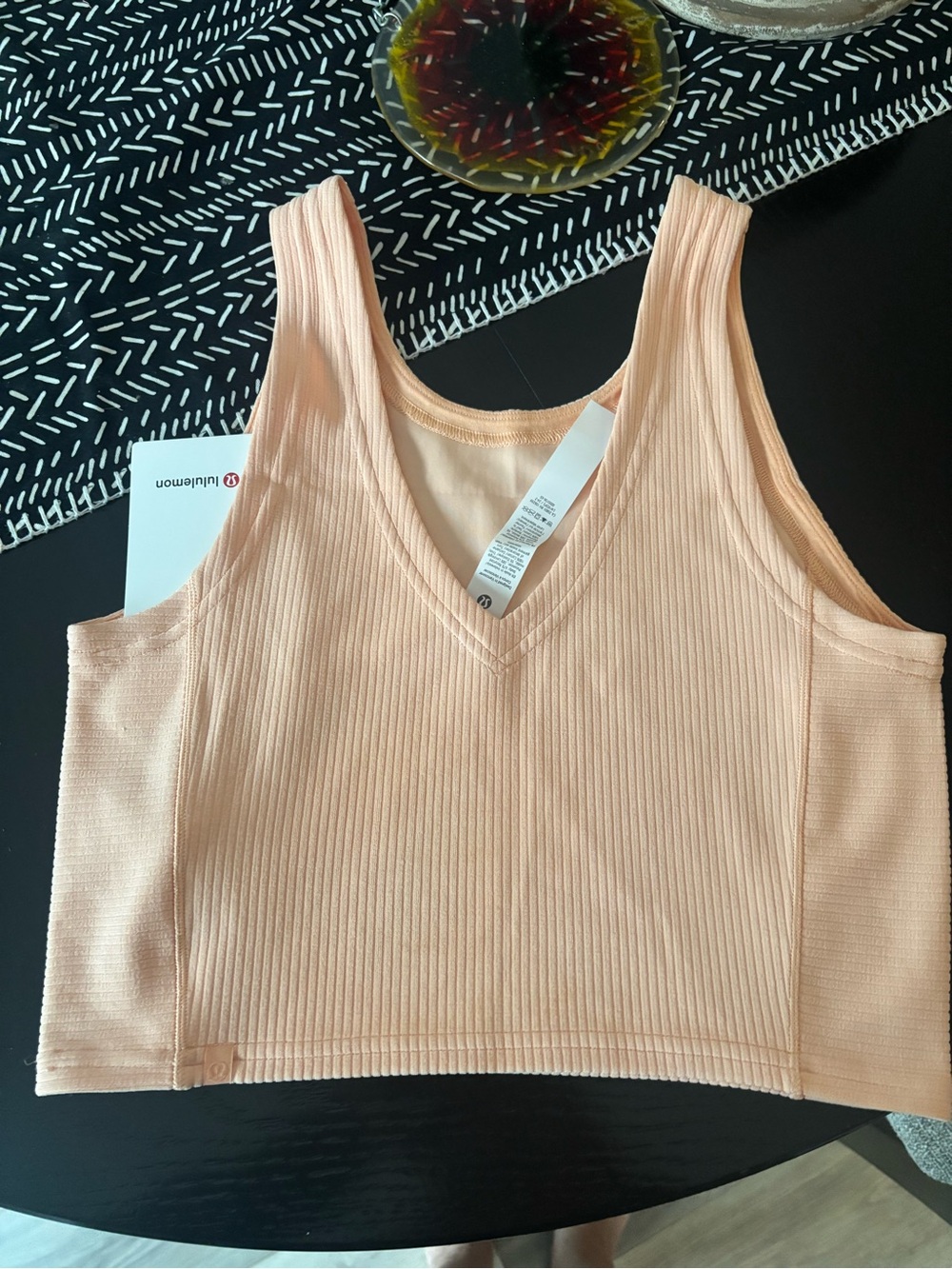 lululemon Peach Ribbed Crop Top - Picture 4 of 5